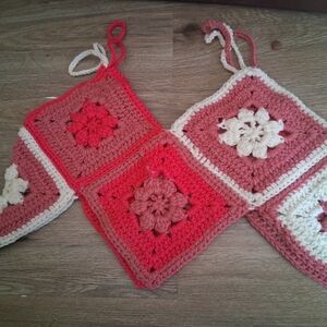 Handmade Crochet Floral Blanket Squares